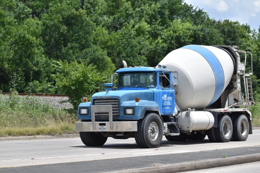 Concrete Mix Truck going to concrete project in Hoover Alabama.
