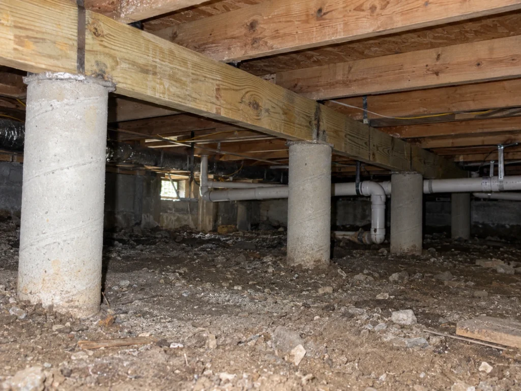 Concrete Piers Installed on a Foundation Leveling Job in Birmingham AL