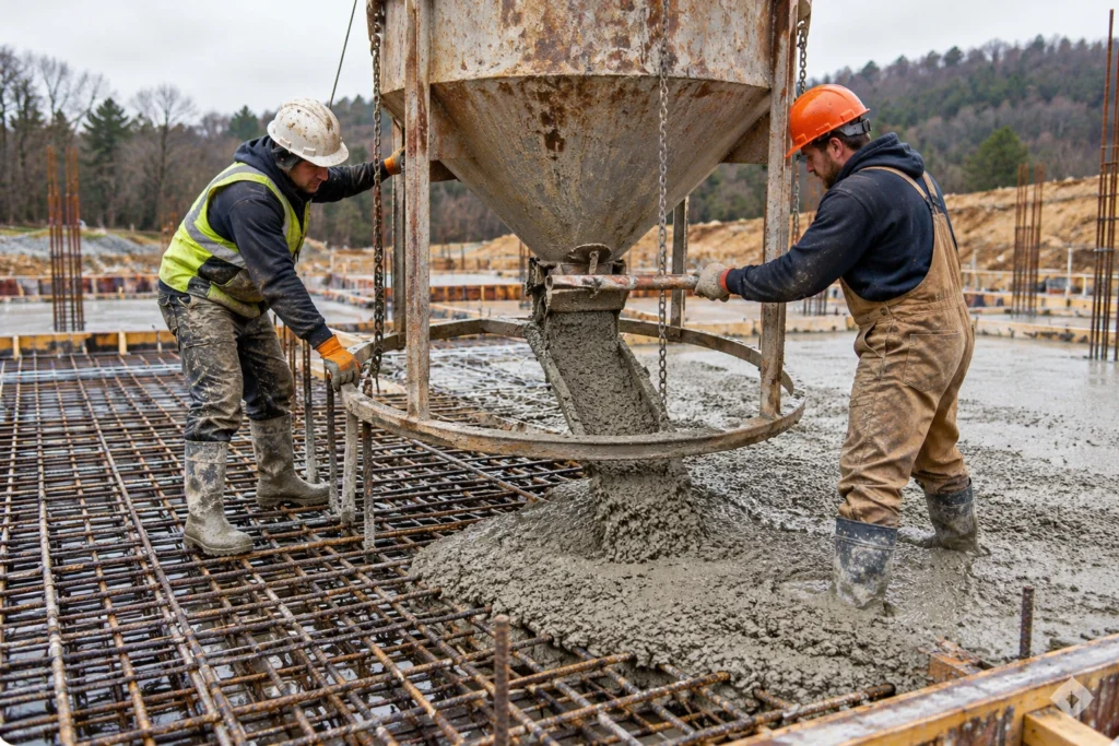 Concrete Pour in Trussville Alabama by Birmingham AL Concrete Contractor Crew